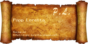 Popp Loretta névjegykártya